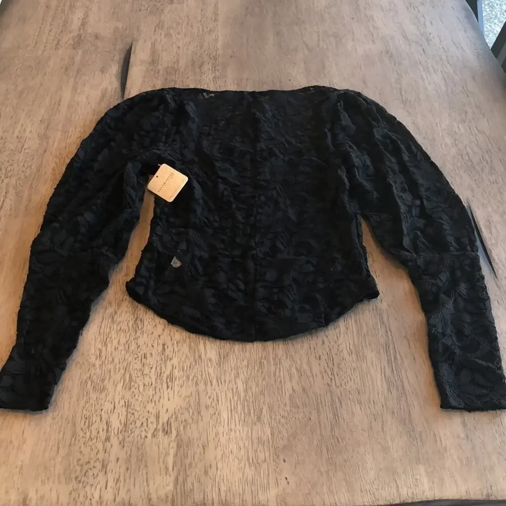 Free People x Revolve Long Distance Layering Top Black - XS